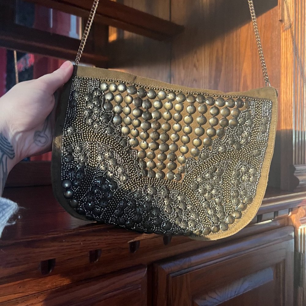 Boutique Beaded Saddle Bag Crossbody - Boho Chic Statement Piece